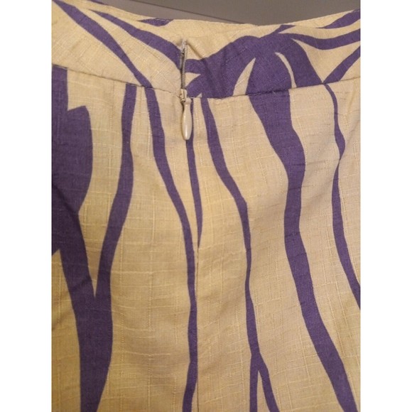 Attention Women's Beige/purple Floral‎ Straight Lined Short Skirt Size 18 - Picture 4 of 9